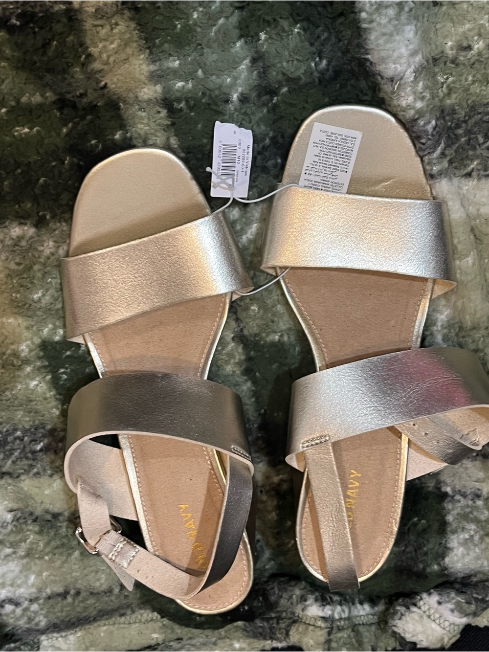 Old Navy Metallic Gold Dual-Strap Women’s Sandals